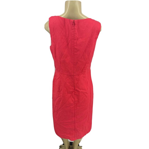 Talbots Size 8 Sleeveless Circled Lace Midi Dress Linen Blended Lined Women E31 - Picture 3 of 9